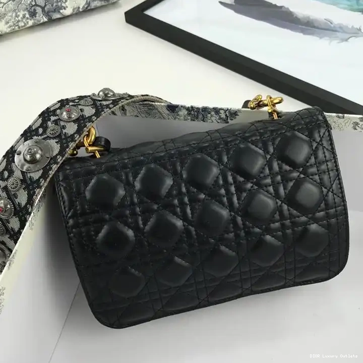 Cheap Dioraddict Black Cannage Bag Lambskin 0701 Luxury